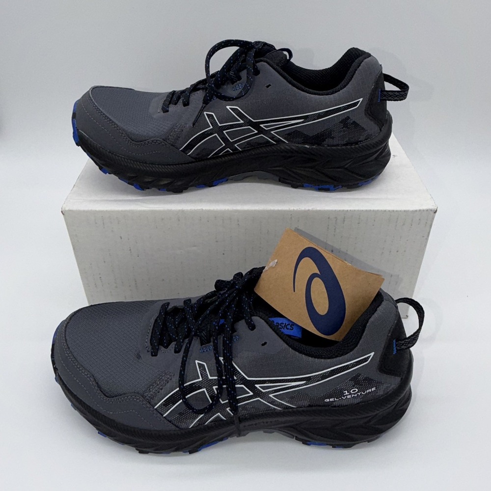 ASICS Gel-Venture 10 Men's Size 8 Grey Blue Black Running Shoes 1011B967-020 NEW